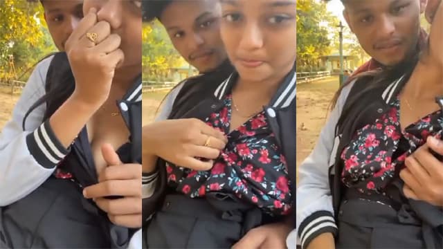 Sweet School Girl – Outdoor Boobs Play BF Loud MMS