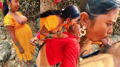 Tamil Bhabhi Giving Blowjob & Her Lover In The Forest Video
